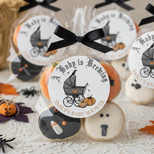 A Baby is Brewing Fall Baby Shower Favour Sticker