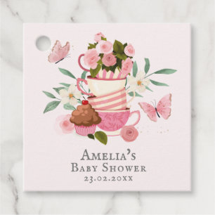 A Baby is brewing floral teacups Baby shower Favour Tags