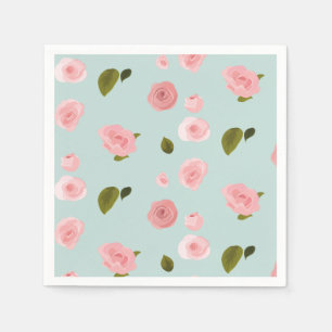 A Baby is brewing floral teacups Baby shower Napkin