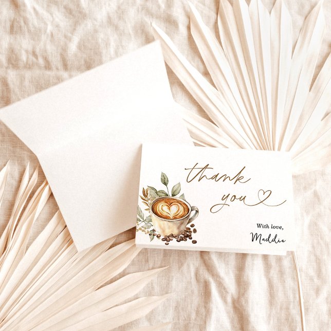 A Baby is Brewing Folded Thank You Cards, Coffee (Creator Uploaded)