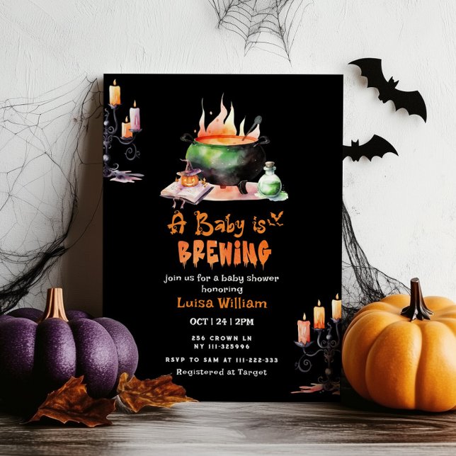 A baby is brewing Gothic baby shower Invitation (Creator Uploaded)
