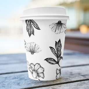 A baby is brewing Gothic Flower tattoo Baby Shower Paper Cups