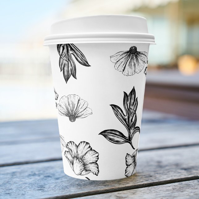 A baby is brewing Gothic Flower tattoo Baby Shower Paper Cups (Creator Uploaded)