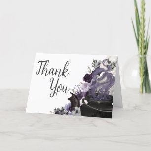 A Baby is Brewing Gothic Halloween Baby Shower Thank You Card
