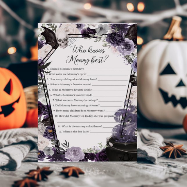 A Baby is Brewing Gothic Who knows Mummy Best Game (Floral Gothic Coffin A Baby is Brewing Baby Shower Who knows Mommy Best Game)