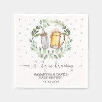 A Baby is Brewing Greenery Beer Coed Baby Shower