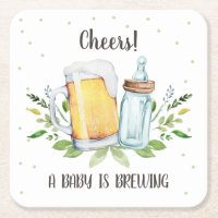A Baby is Brewing Greenery Cheers Coed Baby Shower