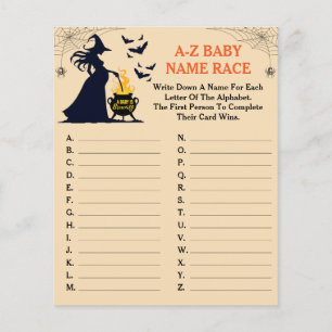 A Baby is Brewing Halloween Baby Name Race Game