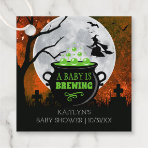 A Baby Is Brewing Halloween Baby Shower Favour Tags
