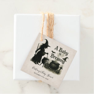 A Baby Is Brewing Halloween Baby Shower Favour Tags
