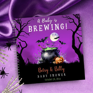 A Baby Is Brewing Halloween Baby Shower Guess Book