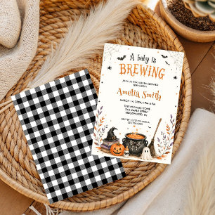 A Baby Is Brewing Halloween Baby Shower Invitation