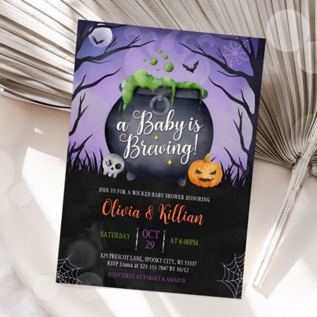 A Baby is Brewing Halloween Baby Shower Invitation (Creator Uploaded)