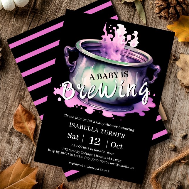 A Baby is Brewing | Halloween Baby Shower Invitation (Creator Uploaded)