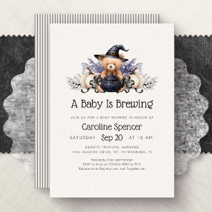 A Baby Is Brewing Halloween Baby Shower Invitation