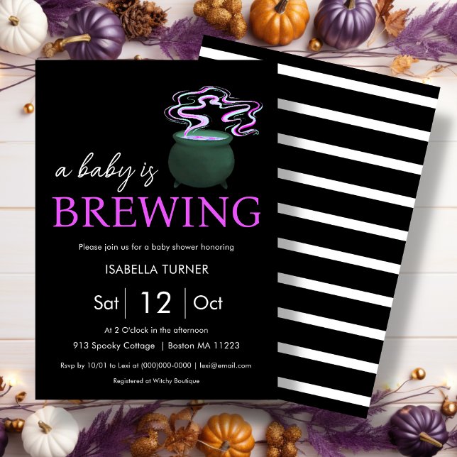 A Baby is Brewing | Halloween Baby Shower Invitation (Creator Uploaded)