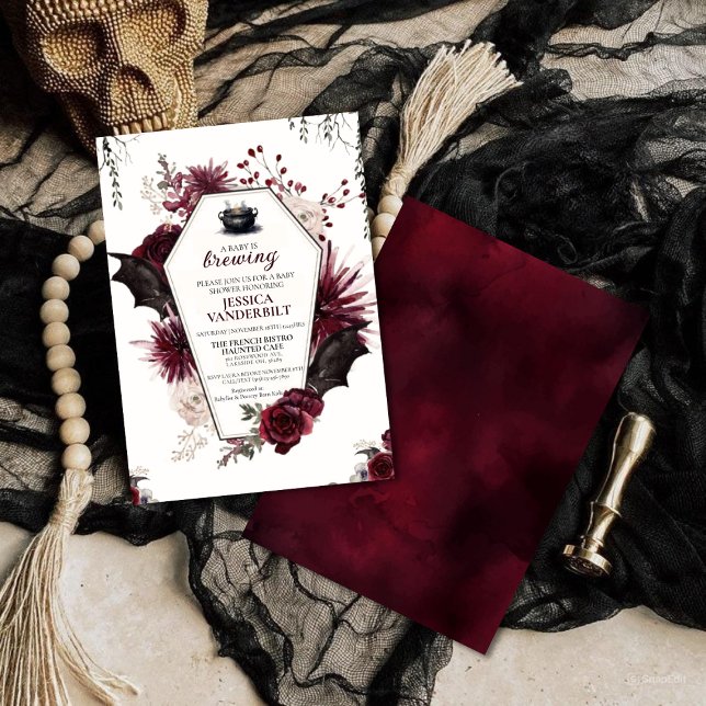 A Baby Is Brewing Halloween Baby Shower  Invitation (Creator Uploaded)