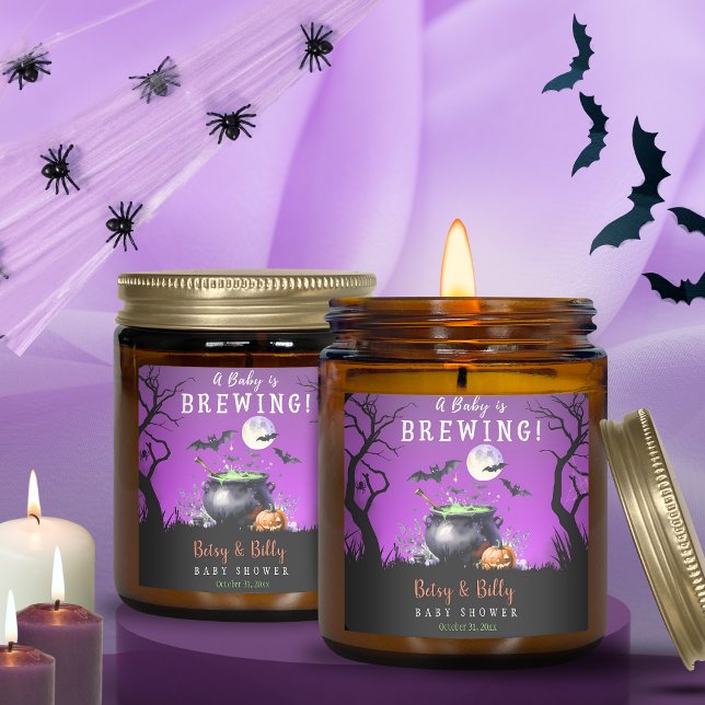 A Baby Is Brewing Halloween Baby Shower  Square Sticker (Creator Uploaded)