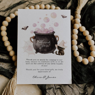 A Baby is Brewing Halloween Baby Shower Thank You Card