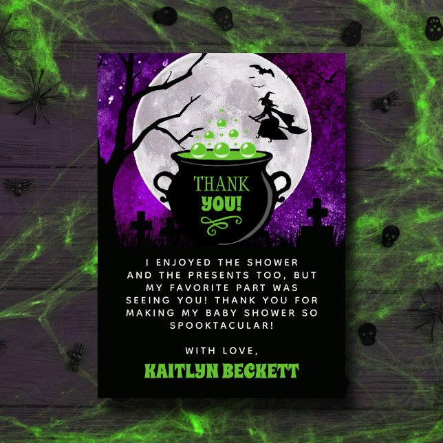 A Baby Is Brewing Halloween Baby Shower Thank You Card (Creator Uploaded)