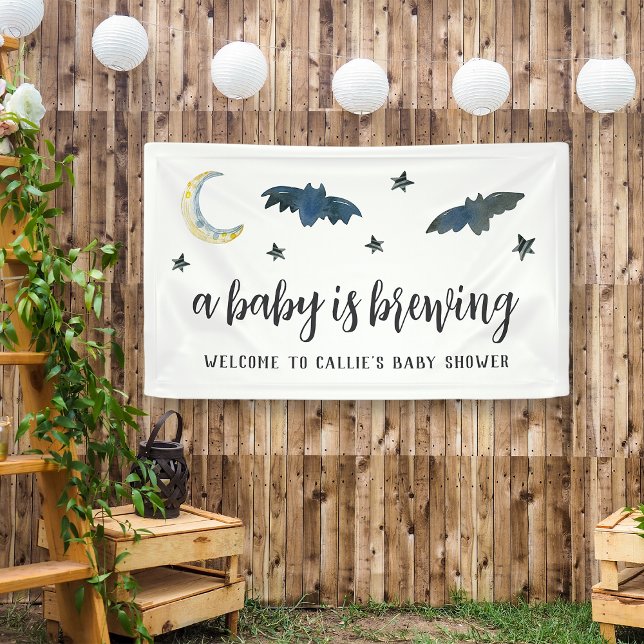 A Baby Is Brewing Halloween Baby Shower Welcome Banner (Creator Uploaded)