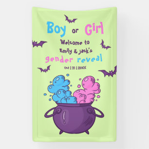 A Baby is Brewing Halloween Gender Reveal Banner