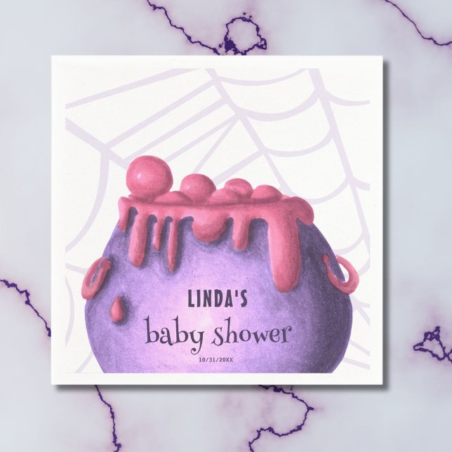 A Baby is Brewing Halloween Girl Baby Shower Napkin (Creator Uploaded)