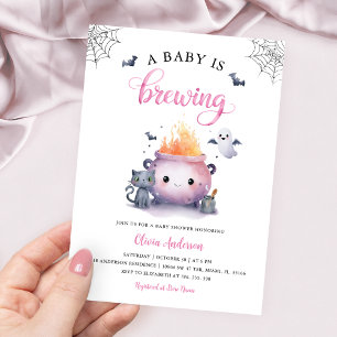 A Baby is Brewing Halloween Invitation
