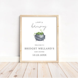 A Baby is Brewing Halloween   Poster