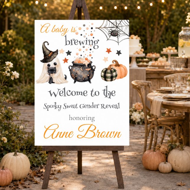 A Baby Is Brewing Halloween Welcome Poster (A Baby Is Brewing Halloween Welcome Poster)
