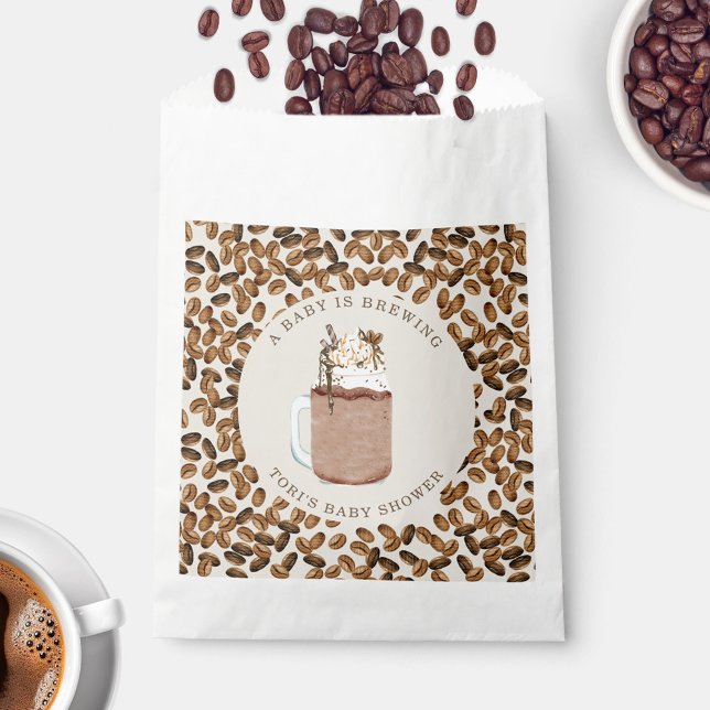 A Baby Is Brewing Iced Coffee Beans Baby Shower Favour Bags (Creator Uploaded)