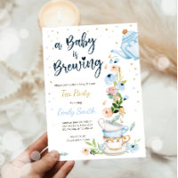A Baby is Brewing Invitation Tea Party Baby Shower