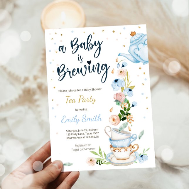 A Baby is Brewing Invitation Tea Party Baby Shower (Creator Uploaded)
