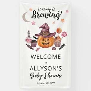 A Baby Is Brewing Jack-O-Lantern Halloween Shower  Banner