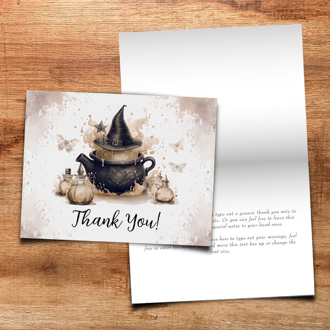 A Baby Is Brewing Neutral Halloween Baby Shower  Thank You Card (Creator Uploaded)