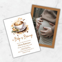 A Baby is Brewing Photo Brown Coffee Baby Shower