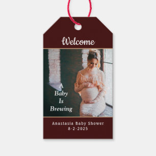 A Baby Is Brewing Photo Shower Party Personalise Gift Tags
