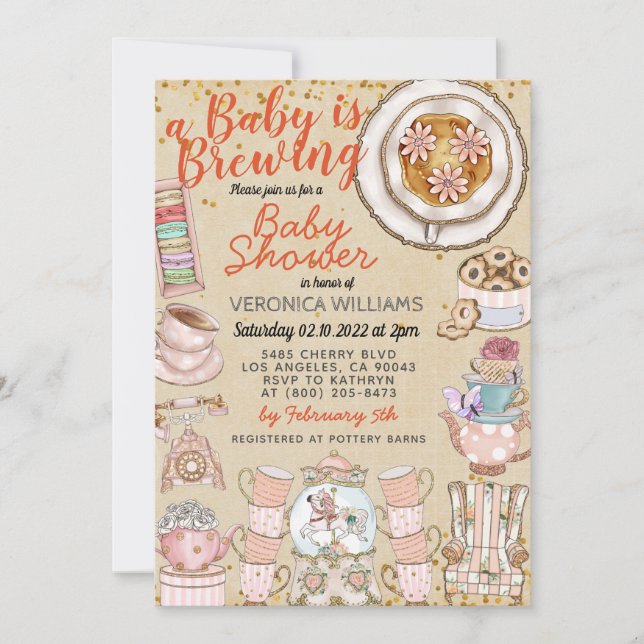 A Baby is Brewing Shower Invitation (Front)