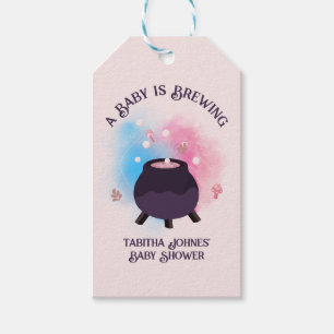 A Baby Is Brewing Spooky Gender Reveal Cauldron Gift Tags
