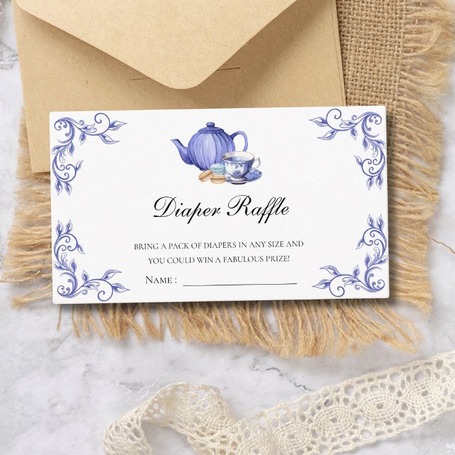 A Baby is Brewing Tea Party Baby Shower Diaper Enclosure Card (Creator Uploaded)