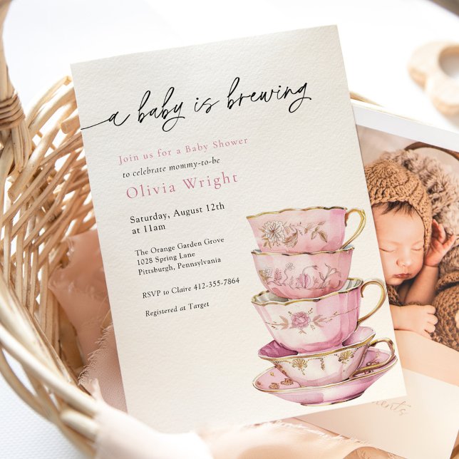 A Baby is Brewing Tea Party Baby Shower Invitation (Creator Uploaded)