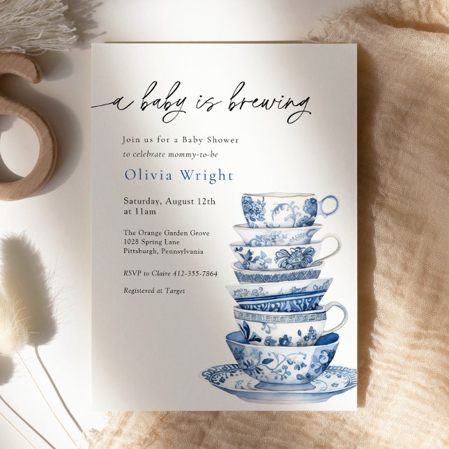 A Baby is Brewing Tea Party Baby Shower Invitation (Creator Uploaded)