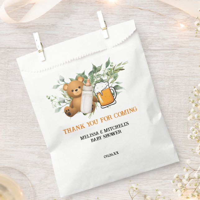 A baby is brewing teddy bear beer thank you  favour bags (Creator Uploaded)