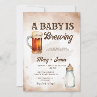 A Baby is Brewing Watercolor Coed Baby Shower