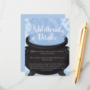 A Baby is Brewing Witch Baby Shower Gothic Blue Enclosure Card