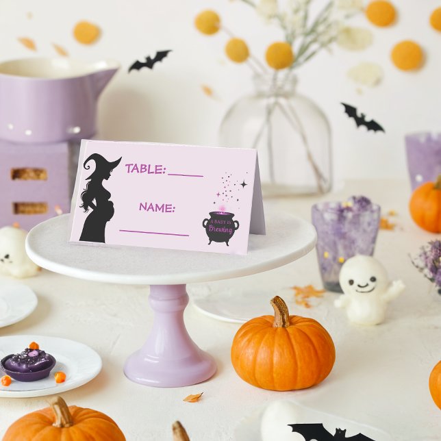 A Baby Is Brewing Witch Baby Shower  Place Card (Creator Uploaded)