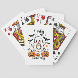 A Baby on the Way Pastel Ghost Pregnancy Halloween Playing Cards