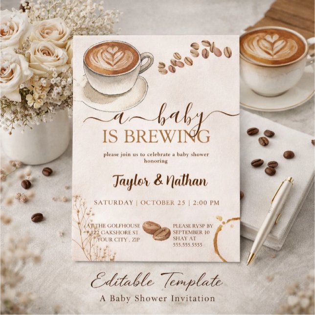 a baby prepares a baby shower invitation (Creator Uploaded)