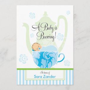 A Baby Shower Tea Party Boy Invitation
