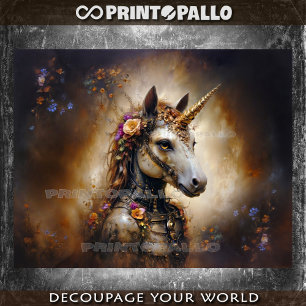 A baby warrior Unicorn with flowers Tissue Paper